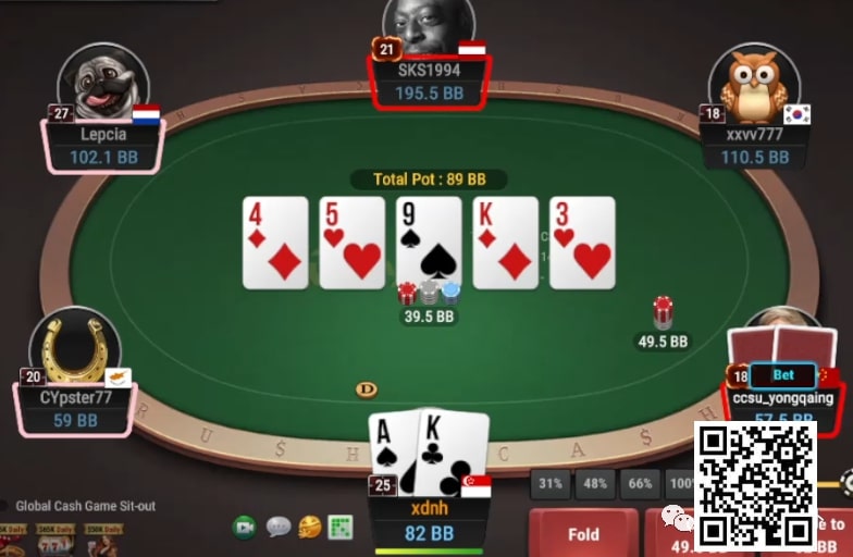 【EPCP扑克】牌局分析：3Bet底池转牌中顶对怎么玩？